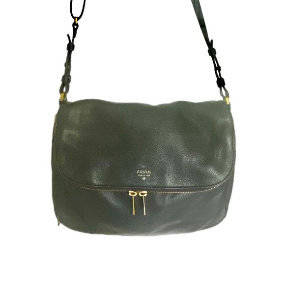 Fossil Black Pebble Leather Crossbody Bag